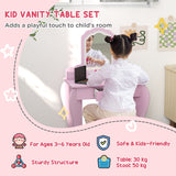 Wooden Kids Dressing Table Set 55cm Wide Cloud Design - Velmora