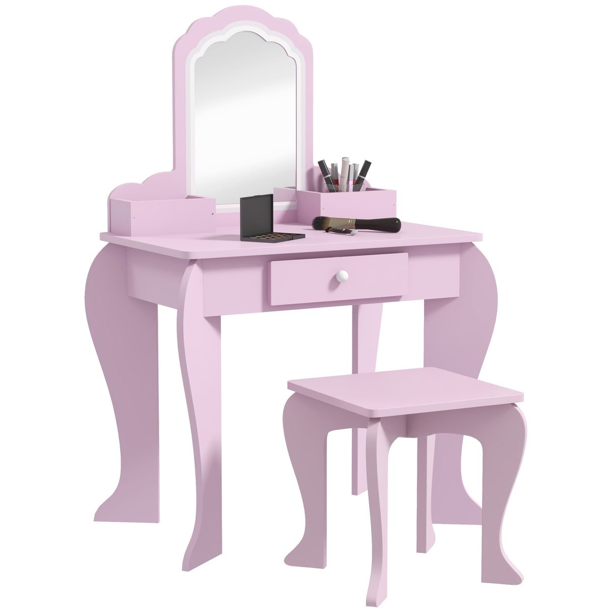 Wooden Kids Dressing Table Set 55cm Wide Cloud Design - Velmora