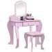 Wooden Kids Dressing Table Set 55cm Wide Cloud Design - Velmora