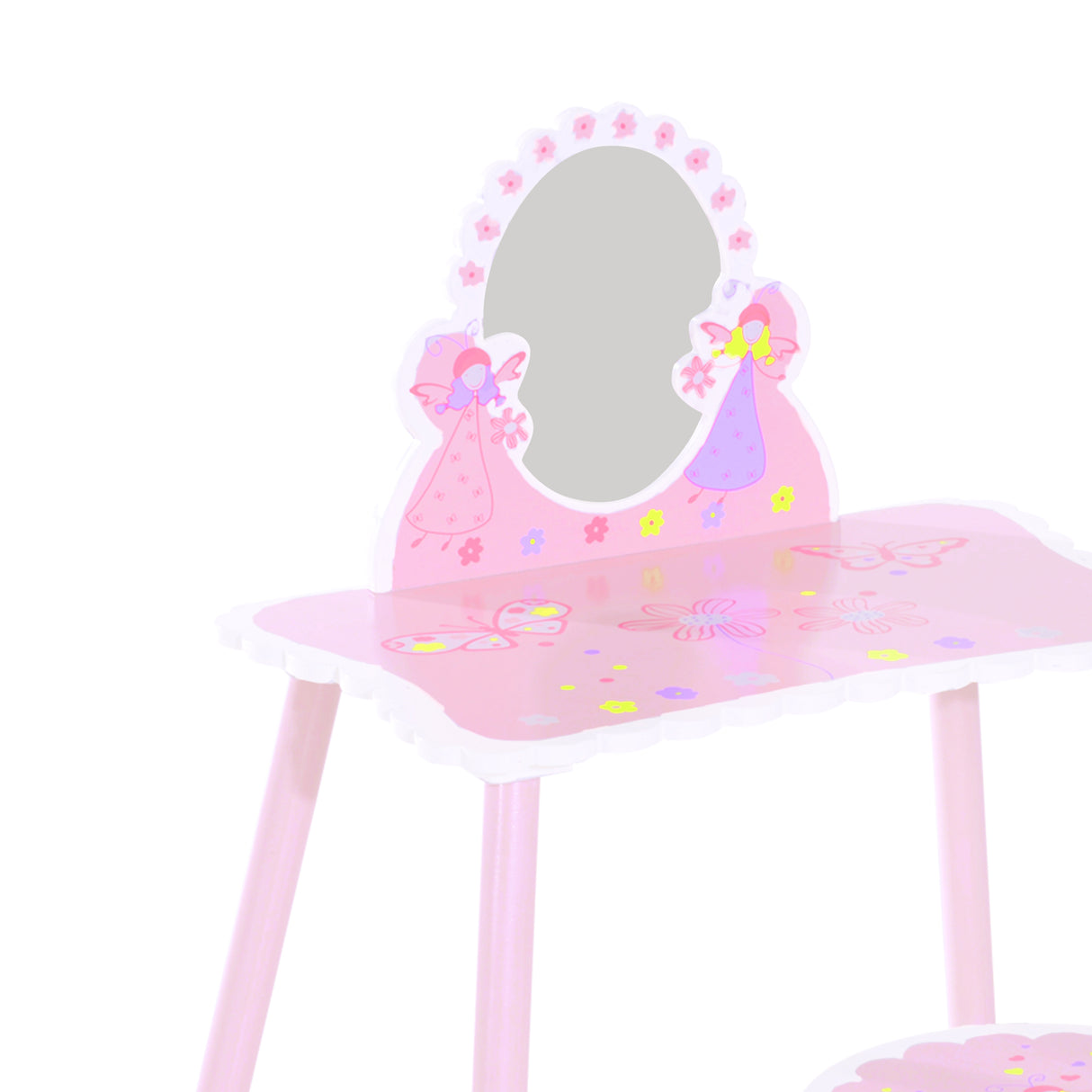 Wooden Kids Dressing Table Set 59cm Wide - Velmora