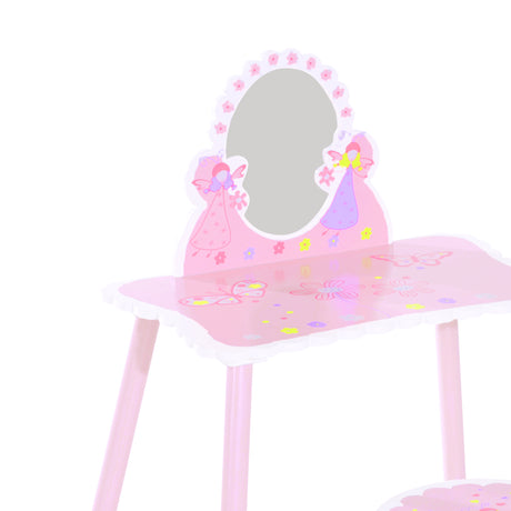 Wooden Kids Dressing Table Set 59cm Wide - Velmora