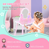 Wooden Kids Dressing Table Set 59cm Wide - Velmora