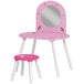 Wooden Kids Dressing Table Set 60cm Wide Heart Design - Velmora
