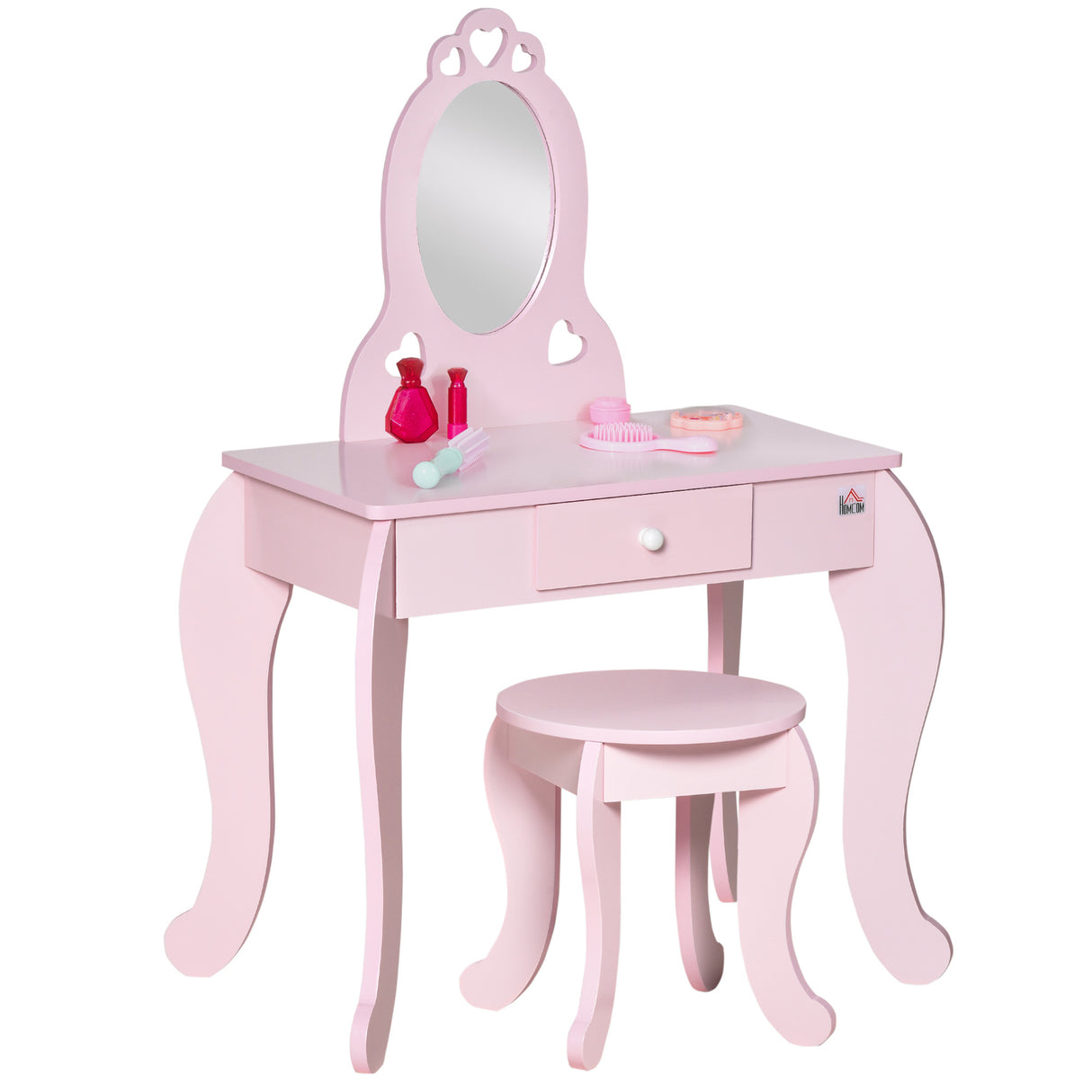 Wooden Kids Dressing Table Set 60cm Wide - Velmora