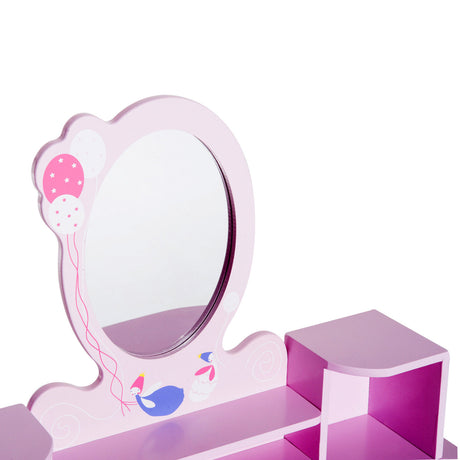 Wooden Kids Dressing Table Set 60cm Wide With 1 Drawer - Velmora