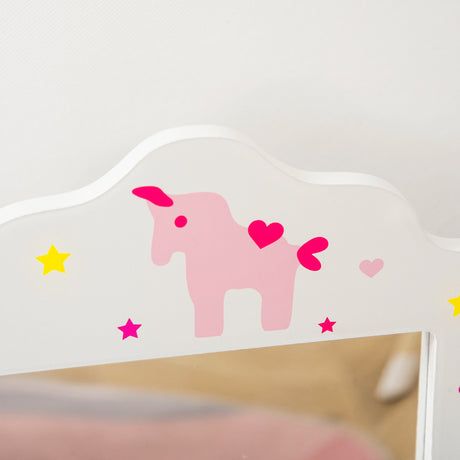 Wooden Kids Dressing Table Set 63cm Wide - Velmora