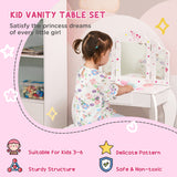 Wooden Kids Dressing Table Set 63cm Wide - Velmora