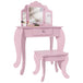 Wooden Kids Dressing Table Set 63cm Wide - Velmora