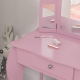 Wooden Kids Dressing Table Set 63cm Wide - Velmora