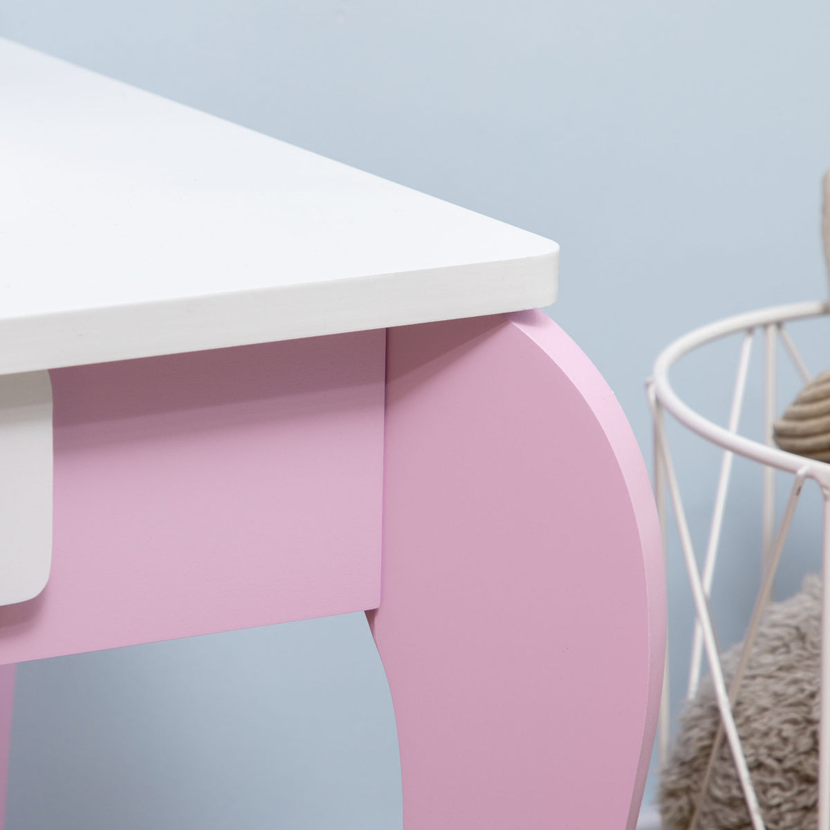 Wooden Kids Dressing Table Set 65.5cm Wide - Velmora