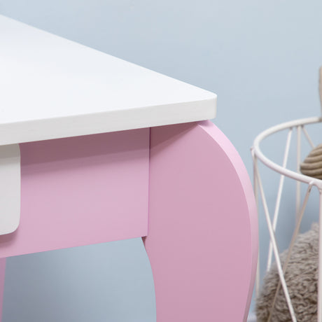 Wooden Kids Dressing Table Set 65.5cm Wide - Velmora