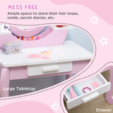 Wooden Kids Dressing Table Set 65.5cm Wide - Velmora
