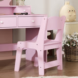 Wooden Kids Dressing Table Set 70cm Wide - Velmora