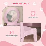 Wooden Kids Dressing Table Set 70cm Wide - Velmora