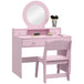 Wooden Kids Dressing Table Set 70cm Wide - Velmora