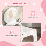 Wooden Kids Dressing Table Set 70cm Wide - Velmora