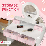 Wooden Kids Dressing Table Set 70cm Wide - Velmora