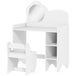 Wooden Kids Dressing Table Set 70cm Wide With Shelves - Velmora