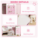 Wooden Kids Dressing Table Set 93.6cm Wide With LED Lights - Velmora