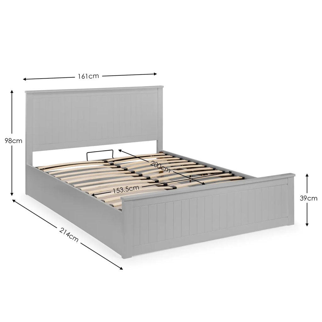 Wooden King Size Ottoman Storage Bed - Maine