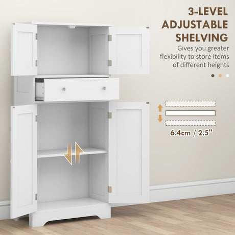Wooden Kitchen Cabinet 60cm Wide With 4 Doors And 1 Drawer - Velmora