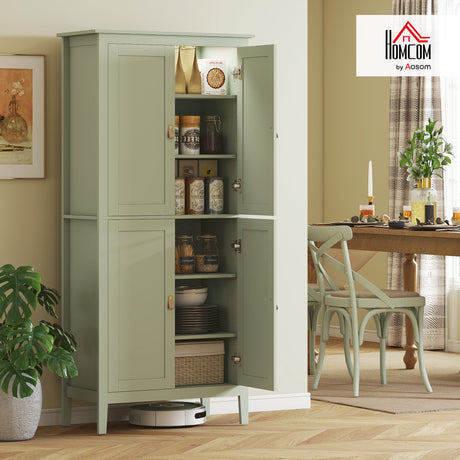 Wooden Kitchen Cabinet 80cm Wide With 4 Doors And LED Lights - Velmora