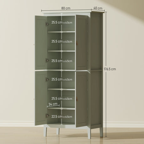 Wooden Kitchen Cabinet 80cm Wide With 4 Doors And LED Lights - Velmora