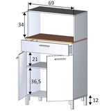 Wooden Kitchen Cabinet With 2 Doors And 1 Drawer - Denver