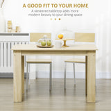 Wooden Kitchen Dining Table Rectangular for 4 to 6 People - Velmora