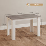 Wooden Kitchen Dining Table Rectangular for 4 to 6 People - Velmora