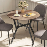 Wooden Kitchen Dining Table Round for 4 People - Velmora