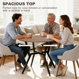 Wooden Kitchen Dining Table Round for 4 People - Velmora