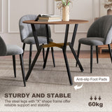 Wooden Kitchen Dining Table Round for 4 People - Velmora