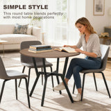 Wooden Kitchen Dining Table Round for 4 People - Velmora