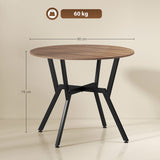 Wooden Kitchen Dining Table Round for 4 People - Velmora