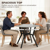 Wooden Kitchen Dining Table Round for 4 People - Velmora