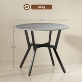 Wooden Kitchen Dining Table Round for 4 People - Velmora