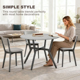 Wooden Kitchen Dining Table Round for 4 People - Velmora