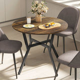 Wooden Kitchen Dining Table Round for 4 People - Velmora