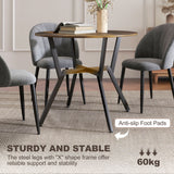 Wooden Kitchen Dining Table Round for 4 People - Velmora