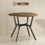 Wooden Kitchen Dining Table Round for 4 People - Velmora