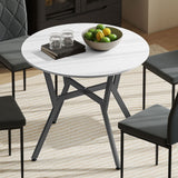 Wooden Kitchen Dining Table Round for 4 People - Velmora