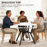 Wooden Kitchen Dining Table Round for 4 People - Velmora