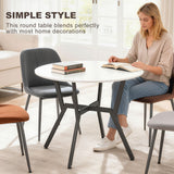Wooden Kitchen Dining Table Round for 4 People - Velmora