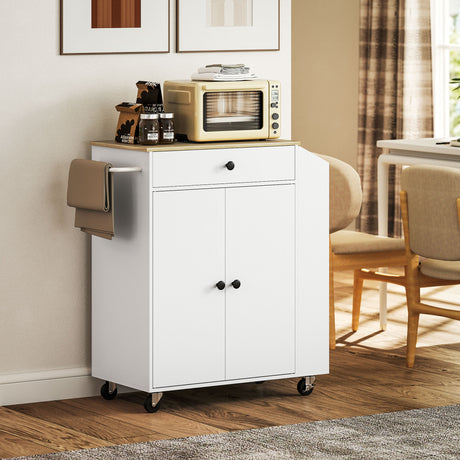 Wooden Kitchen Island 82cm With 2 Doors And 1 Drawer - Velmora