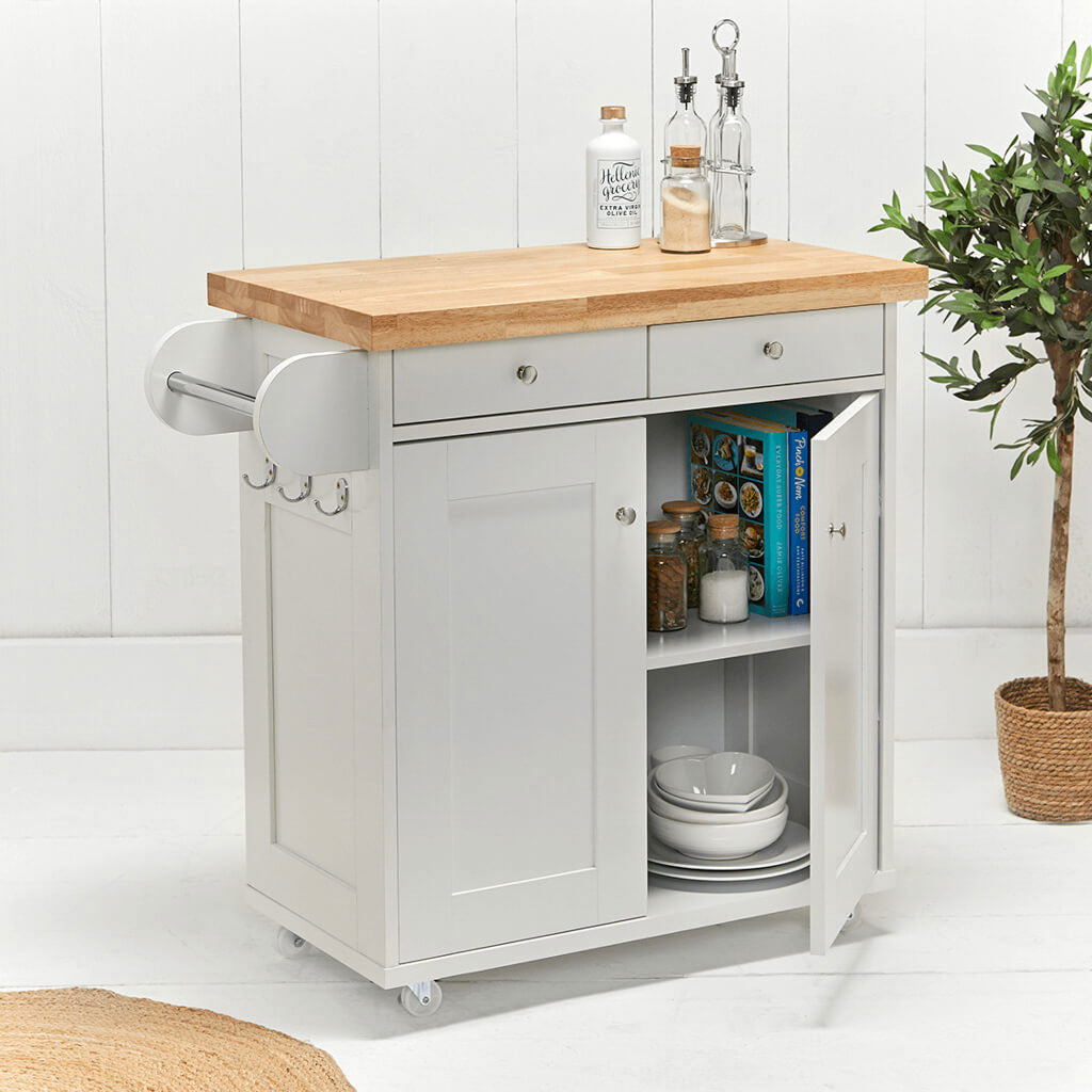 Wooden Kitchen Island With 2 Doors And 2 Drawers - Portland
