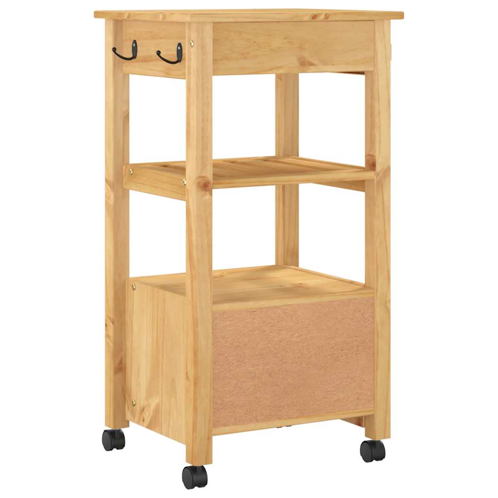 Wooden Kitchen Trolley 48cm Wide With 2 Drawers - Monza
