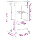 Wooden Kitchen Trolley 48cm Wide With 2 Drawers - Monza