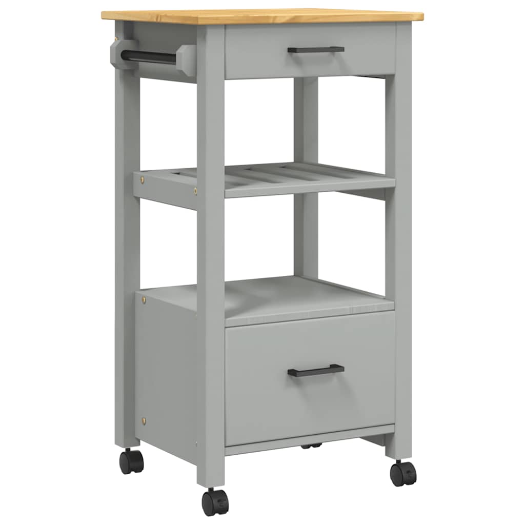 Wooden Kitchen Trolley 48cm Wide With 2 Drawers - Monza