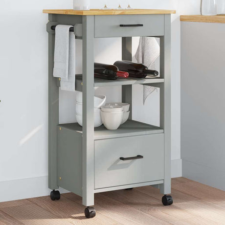 Wooden Kitchen Trolley 48cm Wide With 2 Drawers - Monza